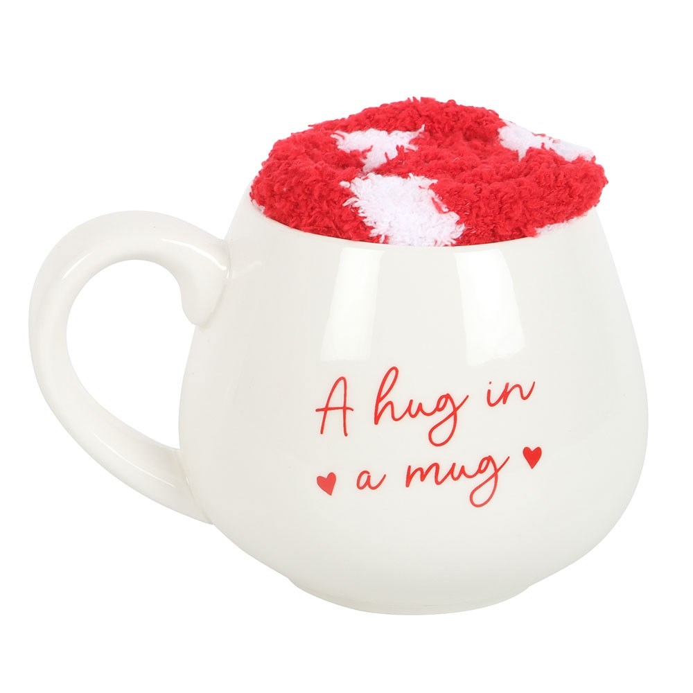 Something Different - Hug in a Mug Heart Tasse et Chaussettes Ensemble - Rouge